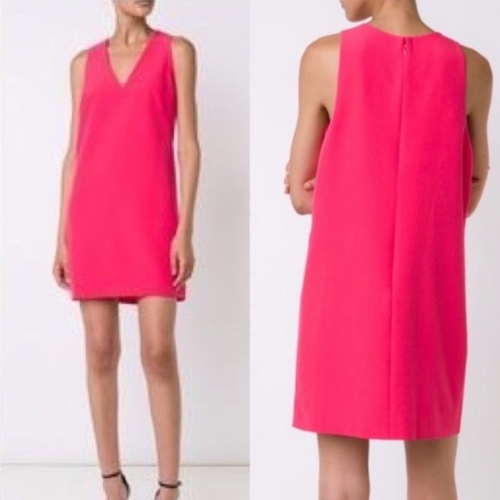 • Milly • Rose Pink V-Neck Shift Dress Rose Pink
